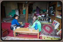 Preparing dinner in homestay